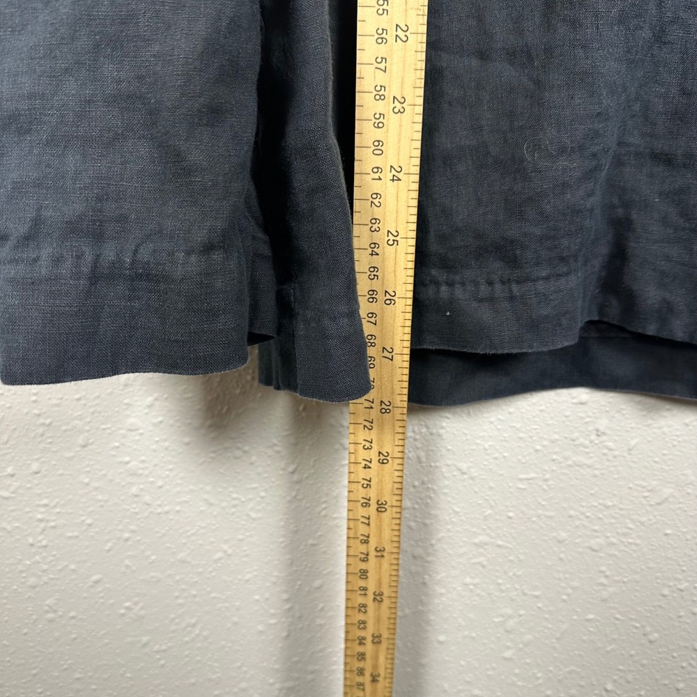 Quince Women's L 100% Linen Blazer Black Relaxed Fit Single Breasted Minimalist - Picture 6 of 6